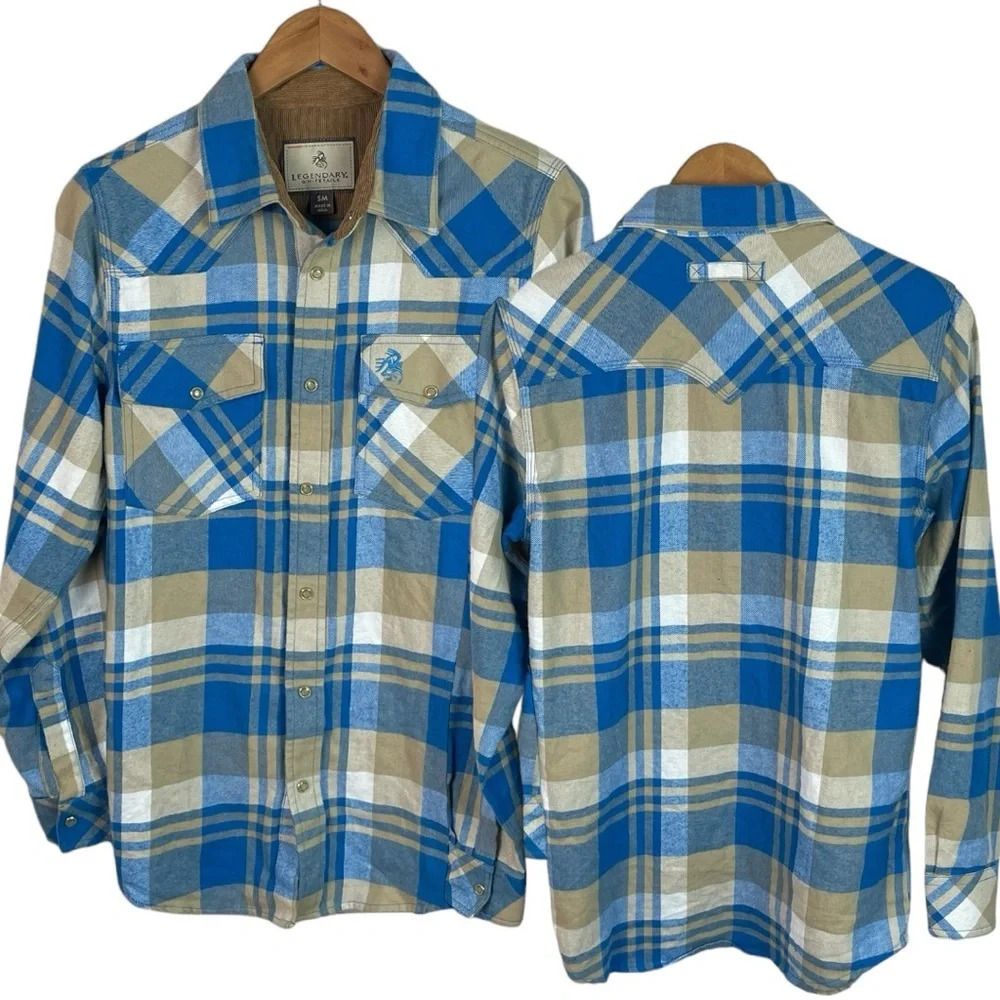 BF1369 Mens Legendary Whitetails Plaid Flannel Button Snap Shirt S